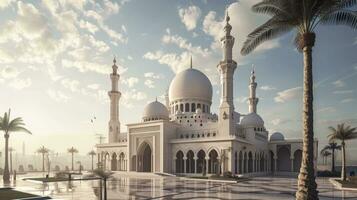 AI generated Amazing architecture design of muslim mosque ramadan photo