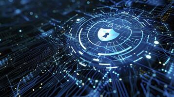 AI generated Cybersecurity and information or network protection. Future technology web services for business and internet project photo