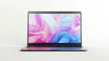 AI generated Modern laptop isolated on white background. photo