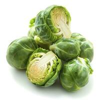 AI generated Brussel Sprouts isolated on white background. photo