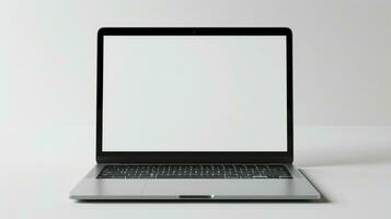 AI generated Modern laptop isolated on white background. photo