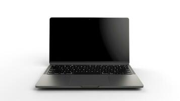 AI generated Modern laptop isolated on white background. photo