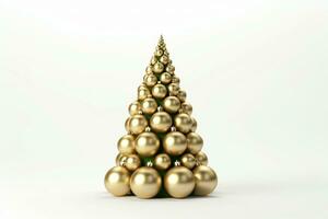 AI generated Christmas tree made with bauble on white background photo