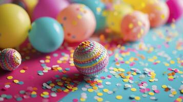 AI generated Colorful birthday or carnival background photo