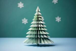 AI generated Christmas tree made with card paper photo