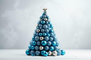 AI generated Christmas tree made with bauble photo