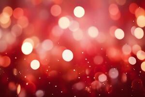 AI generated red Christmas bokeh background photo