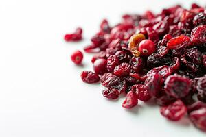 AI generated Dried Cranberries isolated on white background photo