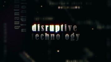 Quantum Technology glow silver text with effect cinematic title video