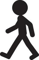 minimal Stick Figure character walking vector silhouette, black color silhouette, white background 14