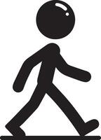 mínimo palo figura personaje caminando vector silueta, negro color silueta, blanco antecedentes 22