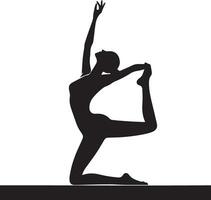 mínimo yoga actitud vector silueta, negro color silueta, blanco antecedentes 5 5