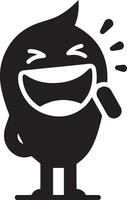 minimal funny laughing character vector silhouette, black color silhouette, white background 19