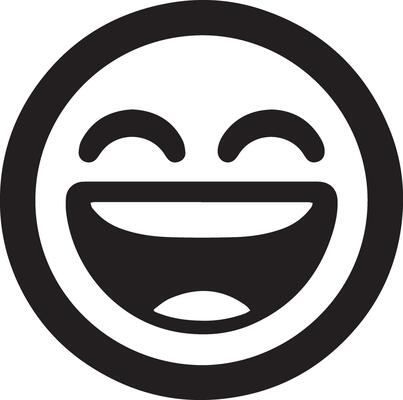 minimal funny laughing character vector silhouette, black color silhouette, white background 5