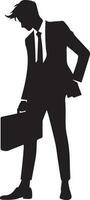 Business man pose vector silhouette black color white background 6