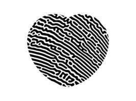 Fingerprint heart silhouette vector