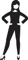 Black color flat character vector