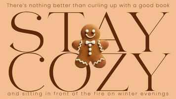 Stay Cozy Text Quote for Twitter Post template