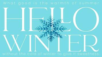 Hello Winter Text Quote for Twitter Post template