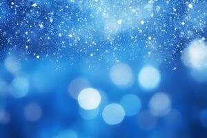 AI generated Christmas winter sky background with falling snow photo