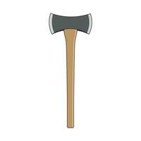 Kids drawing Cartoon Vector illustration double bit axe icon Isolated on White Background