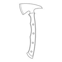 Hand drawn Kids drawing Cartoon Vector illustration tactical axe icon Isolated on White Background