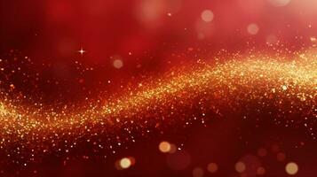 AI generated Red Christmas bokeh background photo