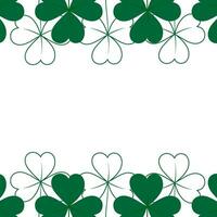 Abstract shamrock frame with top and bottom border in trendy green. Concept for St. Patrick greeting vector