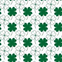 Seamless pattern of four leaf clover. Contour and color drawn design concept for many various uses vector