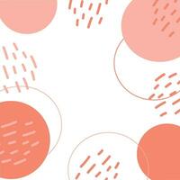 Abstract backdrop texture of hand drawn geometric circle forms in trendy 2024 monochrome Peach Fuzz vector