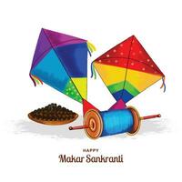 feliz makar sankranti vacaciones india festival antecedentes vector