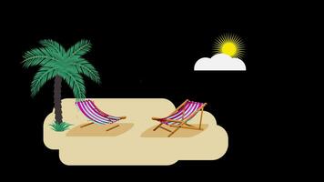 summer travel animation vacations Tourism concept essential items for journey with Alpha Channel. video