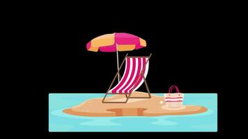 travel animation summer vacations Tourism concept essential items for journey with Alpha Channel. video