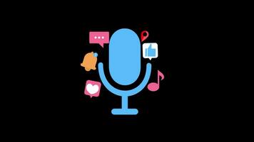 podcast conteúdo conceito. transmissão, conectados mostrar, blogar, meios de comunicação marketing transmissão estação com alfa canal. video