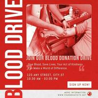 Join Our Blood Donation Drive Charity Event Post for Linkedin template