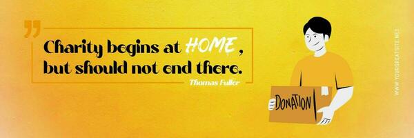 Minimalist Home Charity Quote Text Design for Twitter Header template