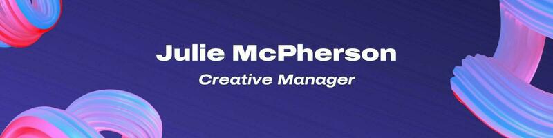 Purple 3D Fluid Creative Manager LinkedIn Banner template