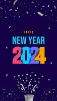 Blue Fun Flat Happy New Year Celebration Instagram Story template