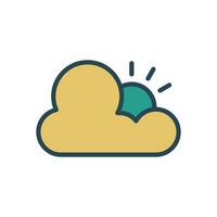 cloud with sun icon vector design template
