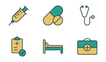 Medical Icon Design Template in Filled Outline Style vector