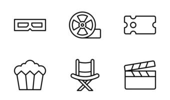 Cinema Icon Design Template in Outline Style vector