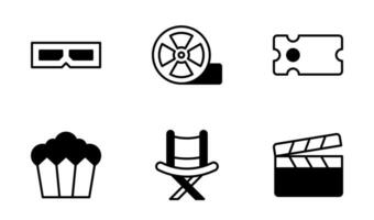 cine icono diseño modelo en semi sólido estilo vector