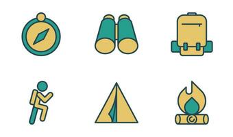 Adventure Icon Design Template in Filled Outline Style vector