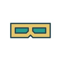 3D glasses icon vector design template