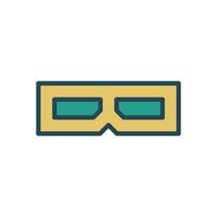 3D glasses icon vector design template