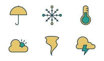 Weather Icon Design Template in Filled Outline Style vector