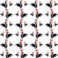 Luxury rooster vector seamless repeating pattern illustration background