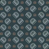 Hamburger colorful repeating trendy pattern vector illustration background