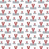 Lobster vector seamless repeating pattern illustration background