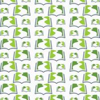 Book with green road vector seamless repeating pattern illustration background